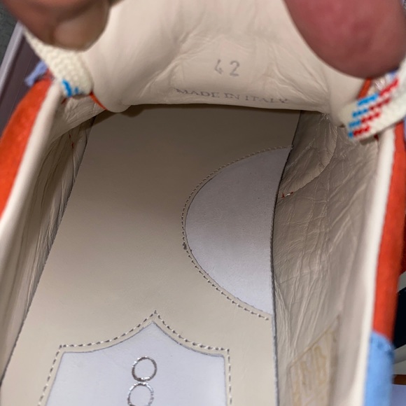 Jimmy Choo raine retro 90's sneakers wash red/blue 42 NWT - Picture 5 of 9